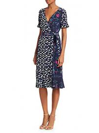 Tanya Taylor - Luisa Mixed Print Silk Wrap Dress at Saks Off 5th