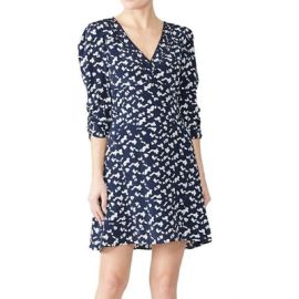 Tanya Taylor 6 Dylan Silk Shift Dress Navy Geometric V Neck Quarter Sleeves eBay at eBay