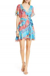 Tanya Taylor Bianka Two-Tone Floral Print Silk Minidress  Regular  amp  Plus Size    Nordstrom at Nordstrom