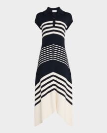 Tanya Taylor Blaine Stripe Knit Polo Dress at Neiman Marcus