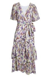 Tanya Taylor Brittany Ikat Wrap Dress in Painterly Ikat Pansy Multi  at Nordstrom