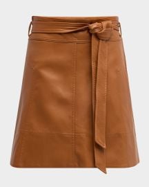 Tanya Taylor Courtney Belted Vegan Leather Mini Skirt at Neiman Marcus