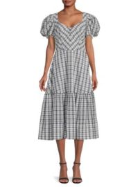 Tanya Taylor Danielle Plaid Midi Dress on SALE at Saks Off 5th