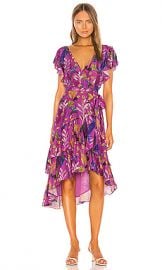 Tanya Taylor Dita Dress in Jungle Leaves  amp  Purple from Revolve com at Revolve