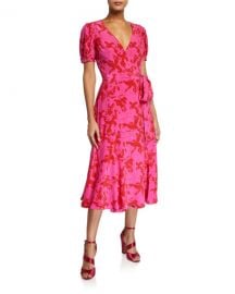 Tanya Taylor Dorothy Printed Short-Sleeve Wrap Dress at Neiman Marcus