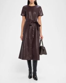 Tanya Taylor Ella Faux Leather Midi Dress at Neiman Marcus