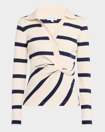 Tanya Taylor Ellicot Stripe Twist-Front Top at Neiman Marcus