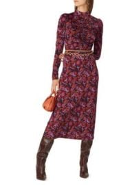 Tanya Taylor Floral Ruched Midi Dress on SALE at Saks Off 5th