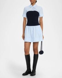 Tanya Taylor Leanne Combo Mini Shirtdress at Neiman Marcus