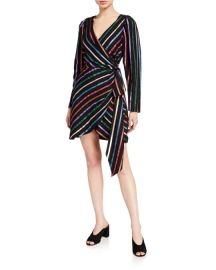 Tanya Taylor Magnolia Stripe Wrap Dress at Neiman Marcus