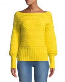 Tanya Taylor Marie Cable-Knit Off-Shoulder Sweater at Neiman Marcus