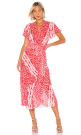 Tanya Taylor New Blaire Dress in Ditsy Floral Stripe Guava from Revolve com at Revolve