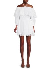 Tanya Taylor Sonya Eyelet Embroidered Off Shoulder Mini Dress on SALE at Saks Off 5th