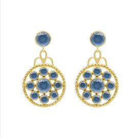 Tanzanite Gem Medallion Drop Earrings - Susan Blake Jewelry at Susan Blake Jewelry