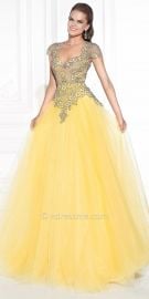 Tarik Ediz Alloy Evening Dress in Yellow at eDressMe