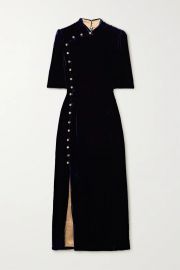 Taro Velvet Midi Dress by Saloni at Net A Porter