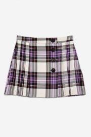 Tartan Button Kilt Skirt at Topshop