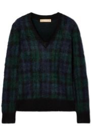 Tartan Mohair-blend Sweater by Michael Kors at Net A Porter