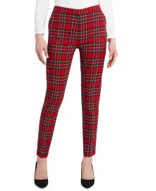 Tartan-Plaid Slim-Leg Pants at Macys