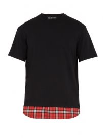 Tartan-panel cotton T-shirt at Matches