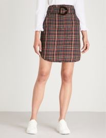 Tartan-print woven skirt sandro at Selfridges