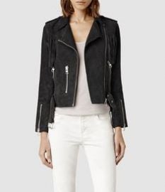 Tassel Leather Biker Jacket at All Saints