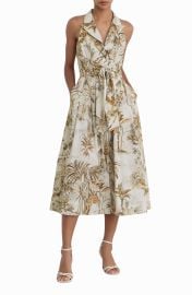 Tate Safari Print Front Tie Midi Dress at Nordstrom