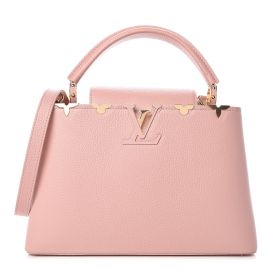 Taurillon Embellished Capucines PM Magnolia by Louis Vuitton at Fahionphile