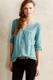 Tavia Peasant Top in Blue at Anthropologie