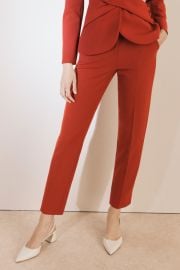 Tavira Slim-Leg Trousers Sienna Orange Sculpt Stretch Crepe - Welcome to the Fold LTD at The Fold London