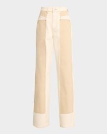 Taylor Color-Block Wide-Leg Jeans at Neiman Marcus