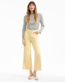 Taylor Cropped Wide-Leg Jean in Yellow Chamomile at Veronica Beard