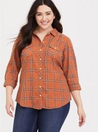 Taylor Dusty Orange Shirt by Torrid at Torrid