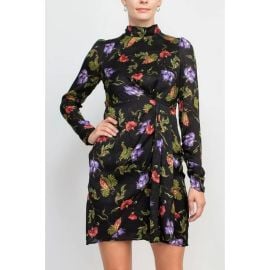 Taylor High Neck Pleated Side Floral Print Dress at Walmart