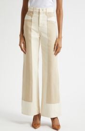 Taylor High Waist Colorblock Wide Leg Jeans at Nordstrom