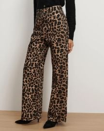 Taylor Leopard Wide-Leg Jean in Washed Leopard at Veronica Beard