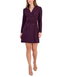 Taylor Womens Belted Double Breasted Blazer Dress - Macys at Macys