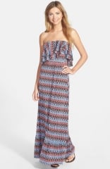 Tbags Los Angeles Print Ruffle Maxi Dress at Nordstrom