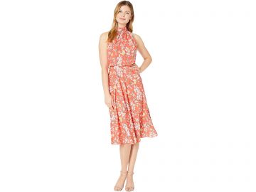 Tea Time Floral Print Midi Dress by Adrianna Papell at Zappos