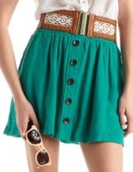 Teal button front skirt at Charlotte Russe at Charlotte Russe