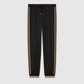 Technical jersey jogging pant in black US at Gucci