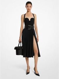 Techno Canvas Pleated Slit Skirt Michael Kors US at Michael Kors