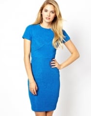 Ted Baker  Ted Baker Bodycon Dress in Textured Fabric with Short Sleeves at Asos