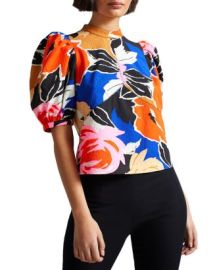 Ted Baker Azura Floral Print Puff Sleeve Blouse   Bloomingdales at Bloomingdales