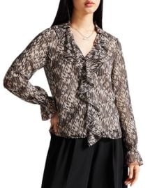 Ted Baker Bertei Printed Ruffled Blouse Bloomingdales at Bloomingdales