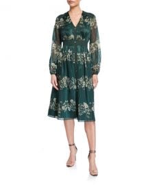 Ted Baker Delyla Meadowsweet Long-Sleeve Midi Dress at Neiman Marcus