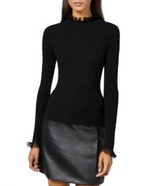 Ted Baker Dvana Frilled Trim Ribbed Sweater Women - Bloomingdale s at Bloomingdales