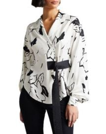 Ted Baker Eddith Floral Print Belted Wrap Blouse   Bloomingdales at Bloomingdales