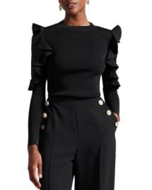 Ted Baker Floraas Ruffled Fitted Knit Top Bloomingdales at Bloomingdales