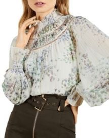 Ted Baker Floral Print Gathered Neck Top   Bloomingdales at Bloomingdales